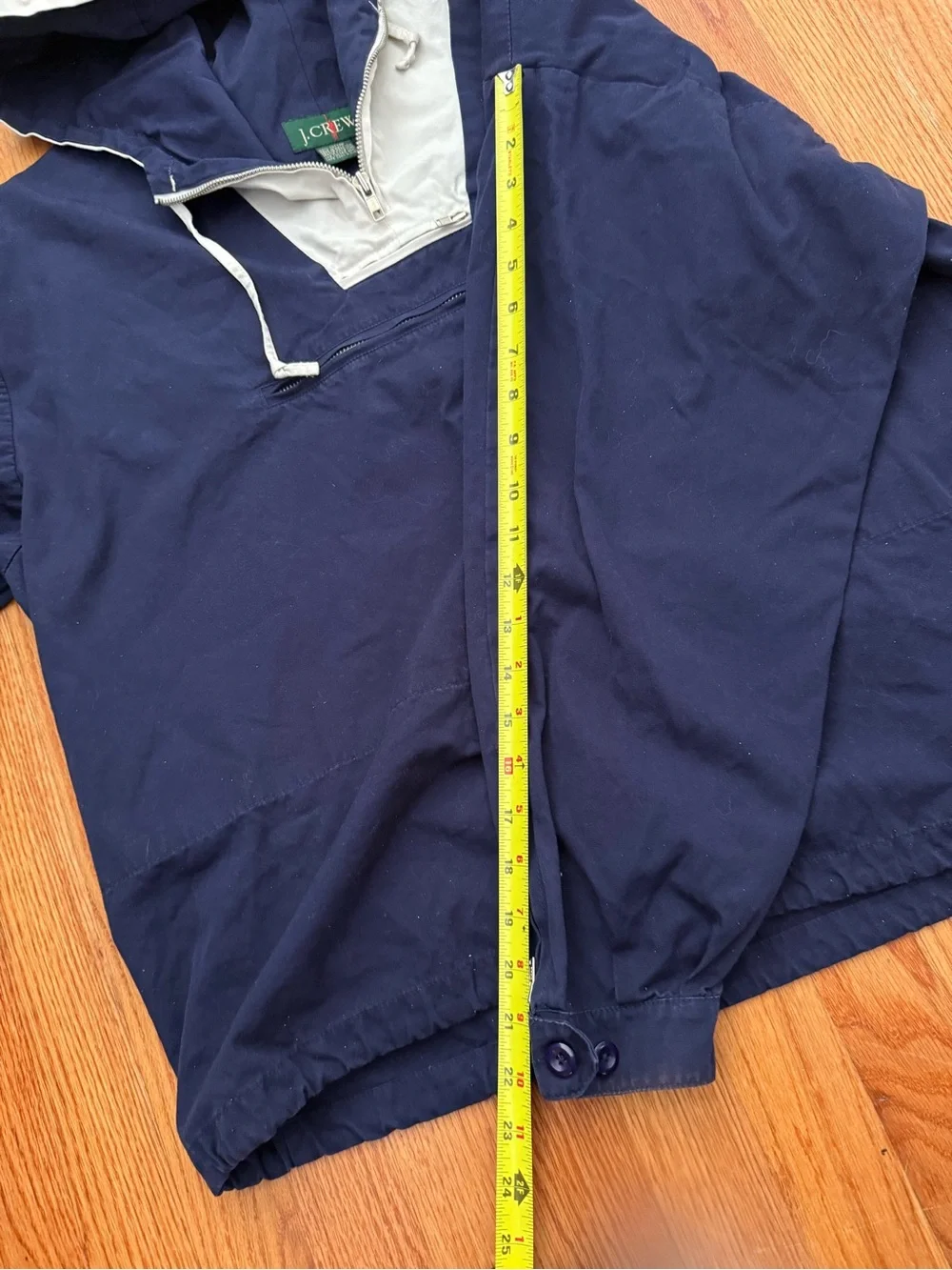 Vintage 1980's 1990’s J.Crew Two-Tone Anorak Parka Pullover Size M Blue White